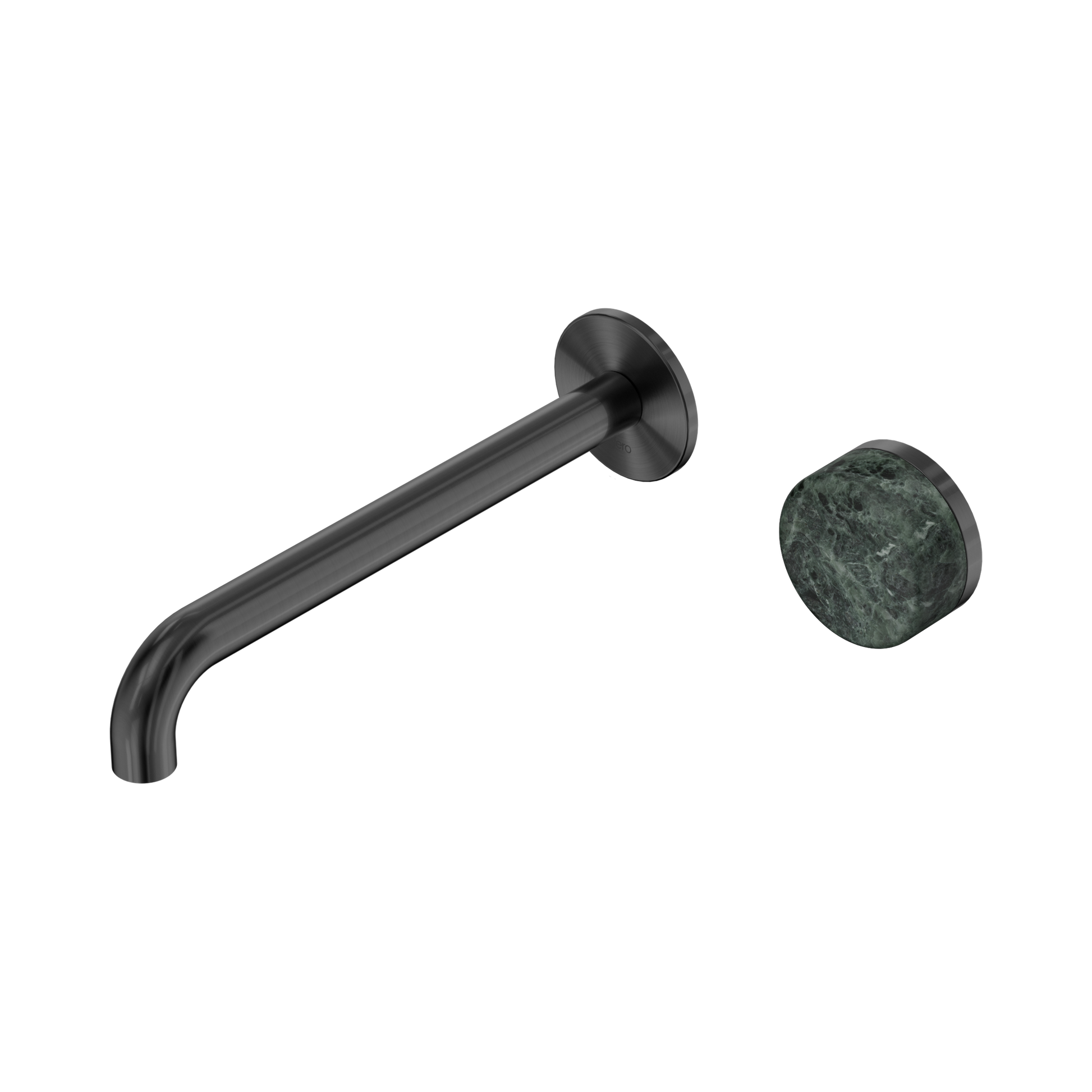 Nero Serenity Progressive Wall Basin Mixer 220mm Spout With Verde Alpi Handle, Gun Metal