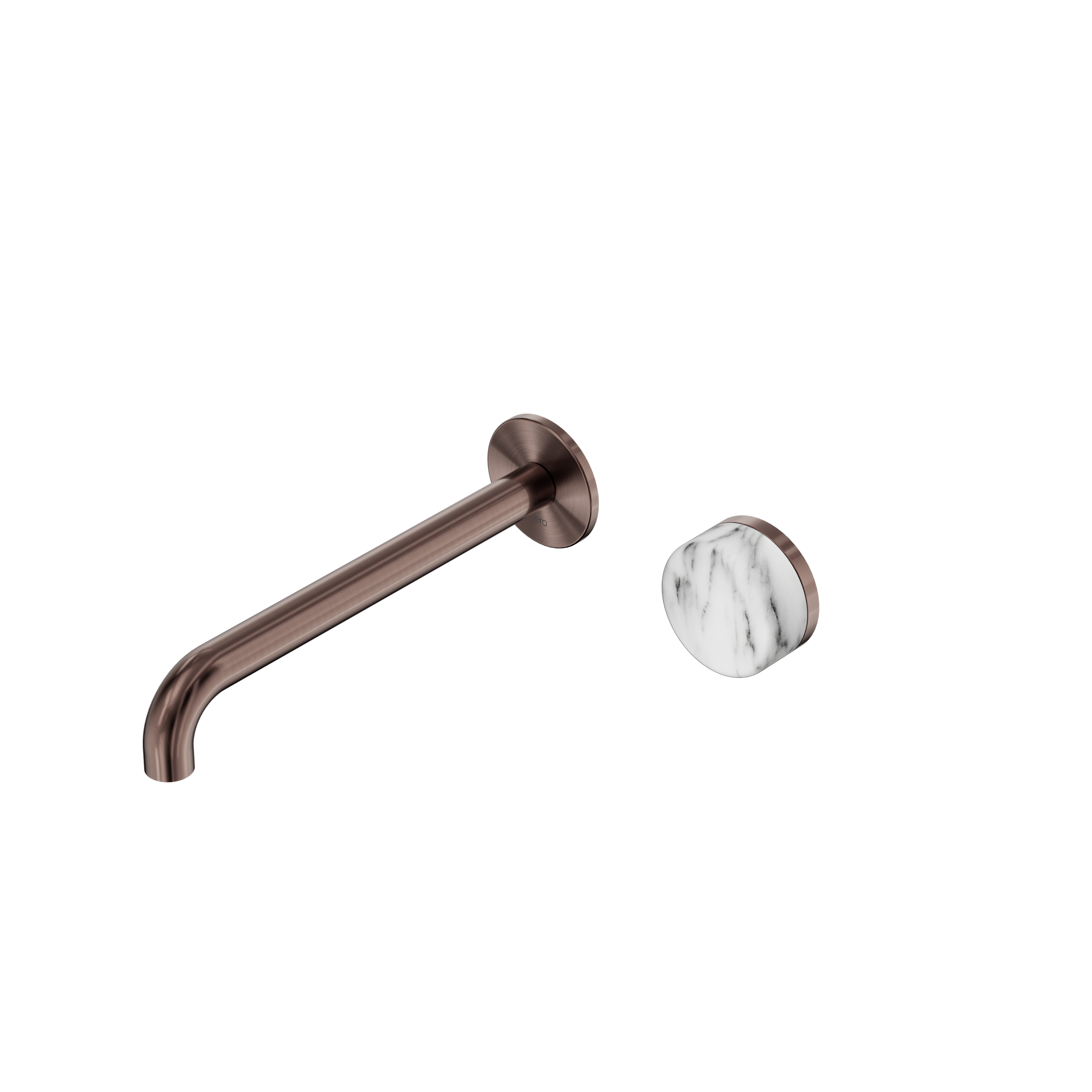 Nero Serenity Progressive Wall Basin Mixer Spout With Arabescato Corchia Handle