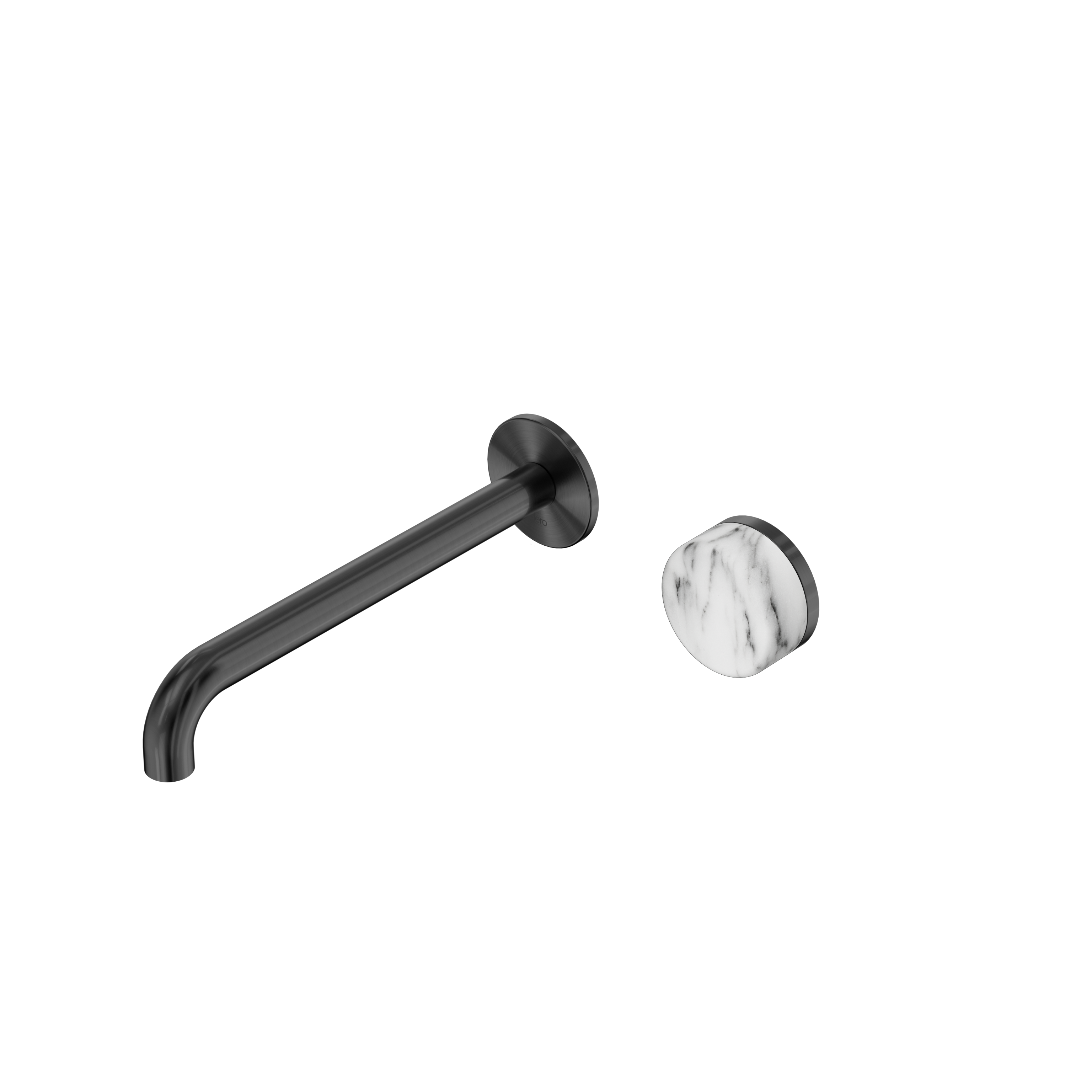 Nero Serenity Progressive Wall Basin Mixer Spout With Arabescato Corchia Handle