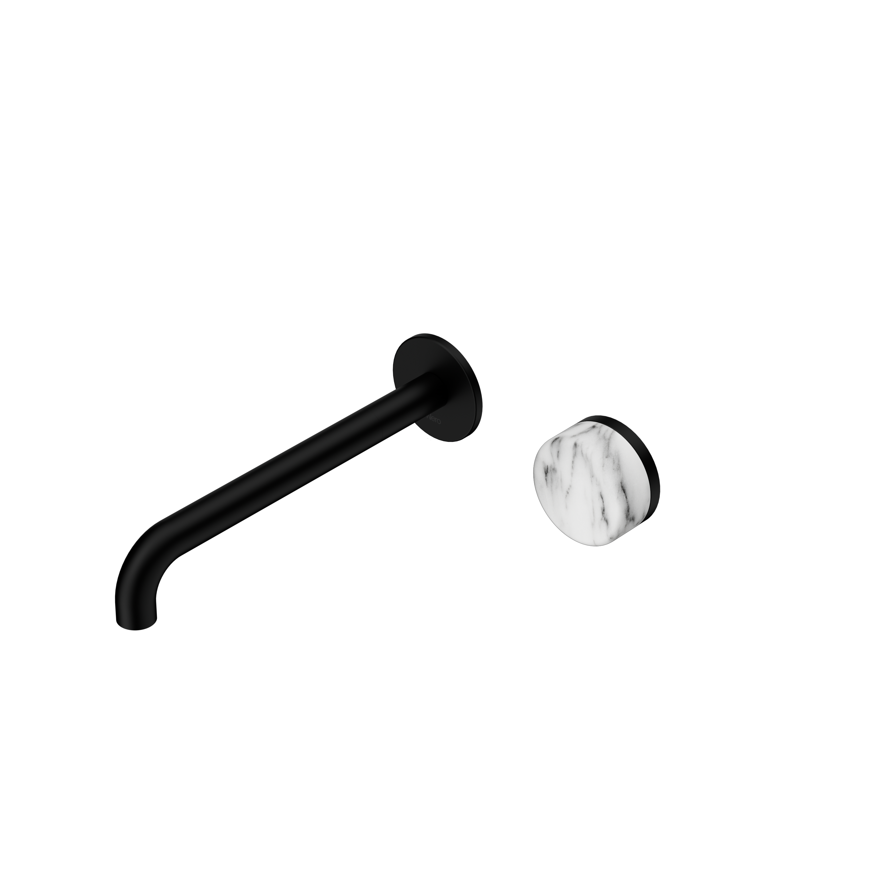 Nero Serenity Progressive Wall Basin Mixer Spout With Arabescato Corchia Handle