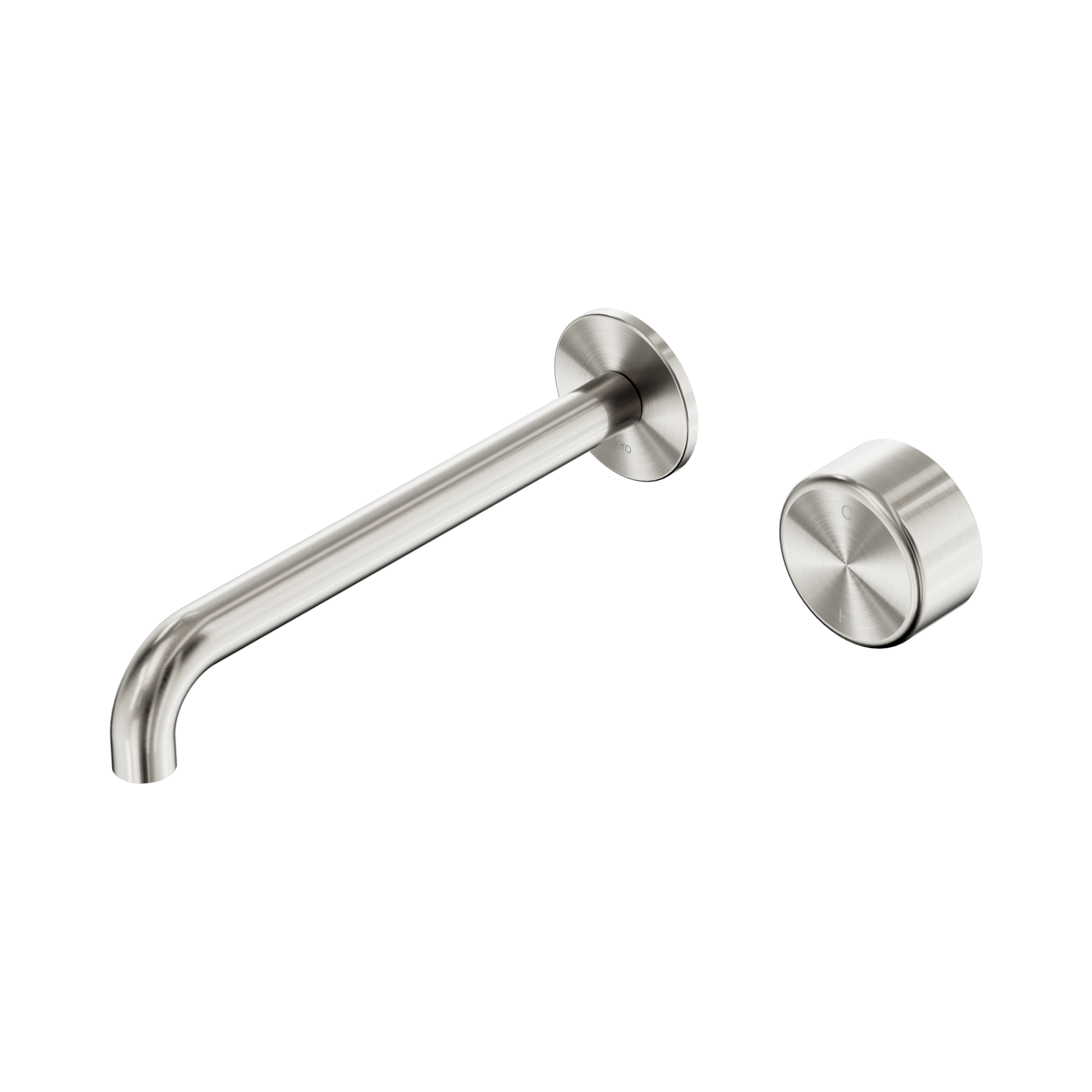 Nero Serenity Progressive Wall Basin Mixer 220mm Spout With Metal Handle, Brushed Nickel