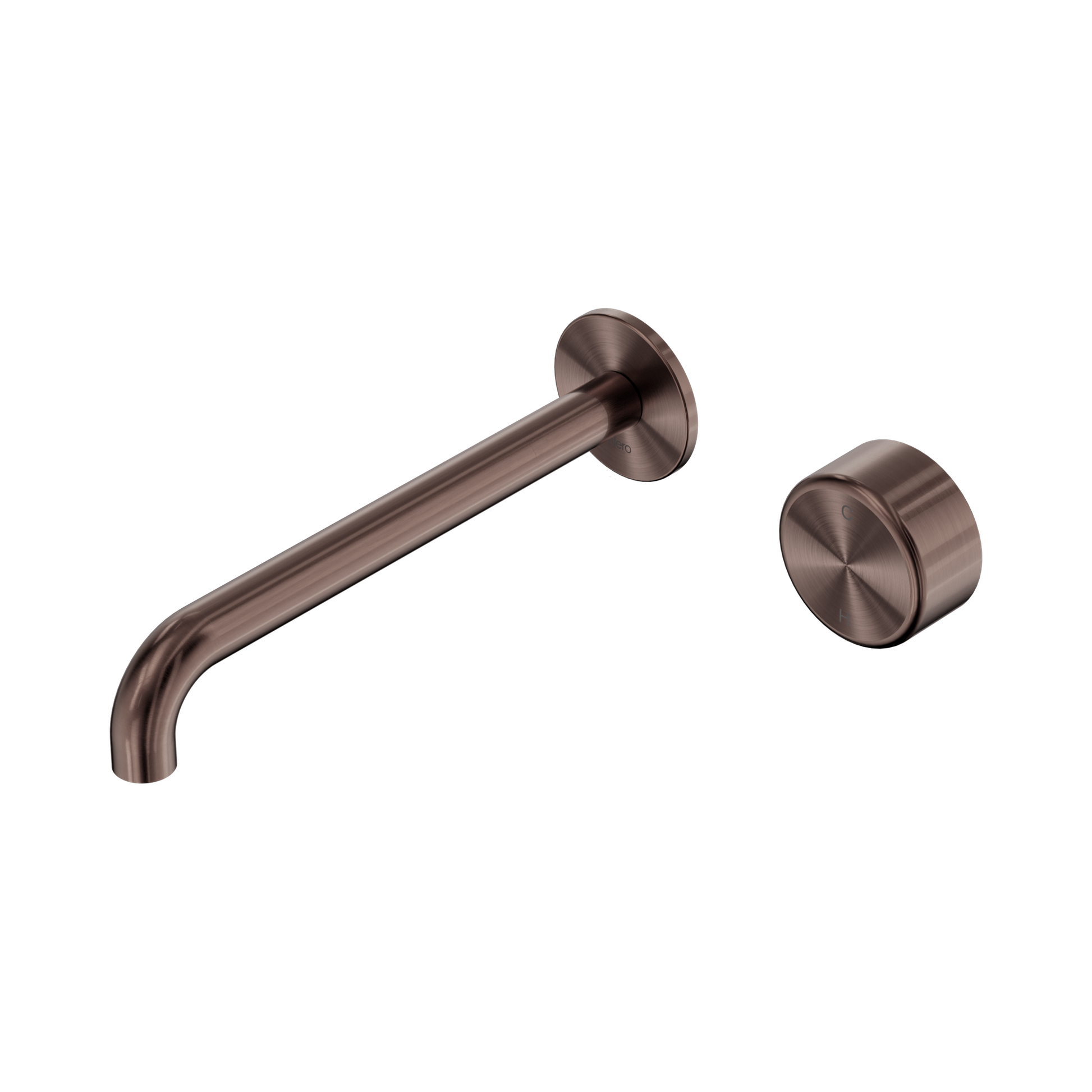 Nero Serenity Progressive Wall Basin Mixer 220mm Spout With Metal Handle, Brushed Bronze
