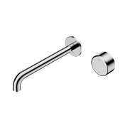 Nero Serenity Progressive Wall Basin Mixer 220mm Spout With Metal Handle, Chrome