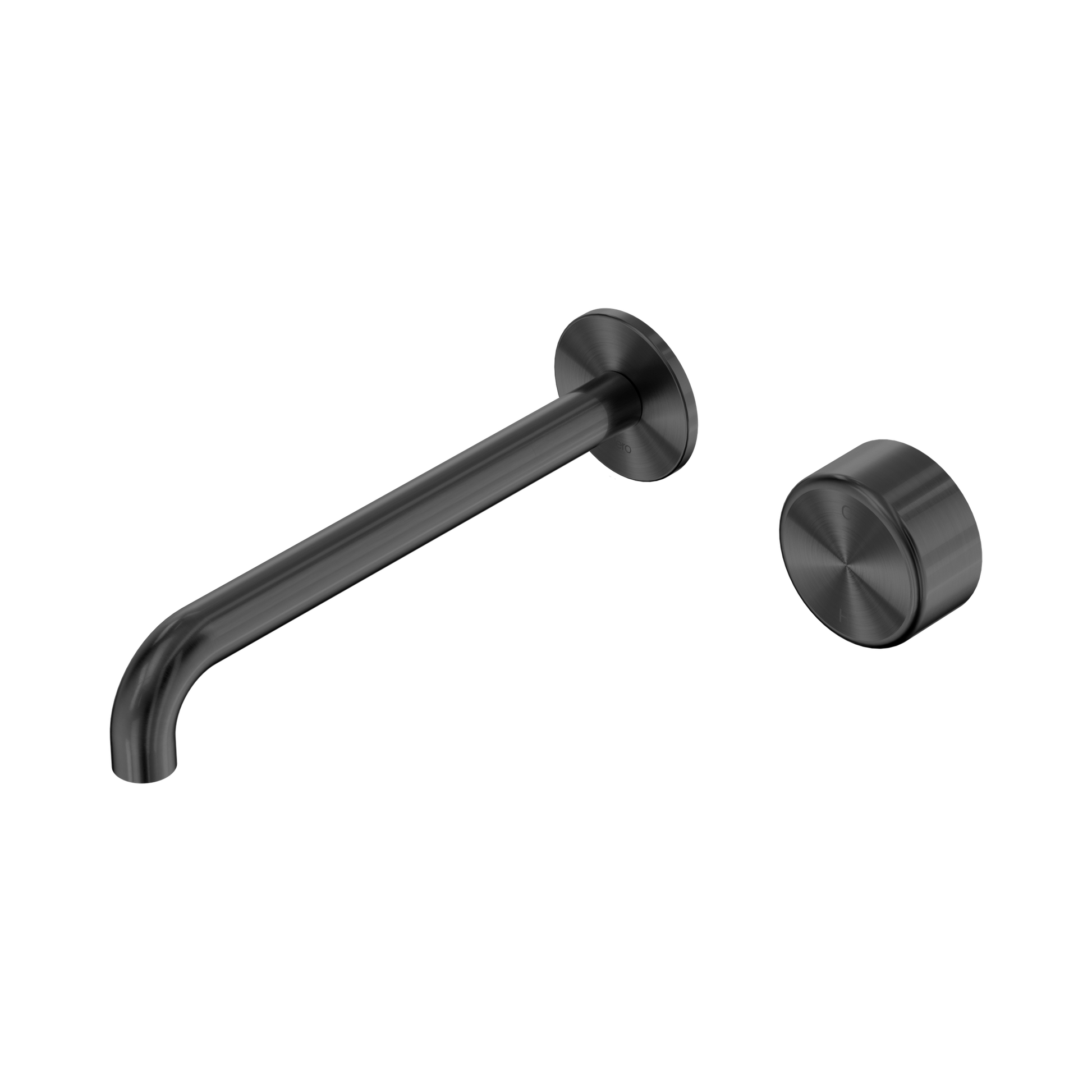 Nero Serenity Progressive Wall Basin Mixer 220mm Spout With Metal Handle, Gun Metal