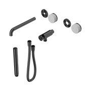 Nero Serenity Progressive Shower System With Spout With Carrara Handle And Slim Shower Trim Kit Only, Gun Metal