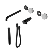 Nero Serenity Progressive Shower System With Spout With Carrara Handle And Slim Shower Trim Kit Only, Matte Black