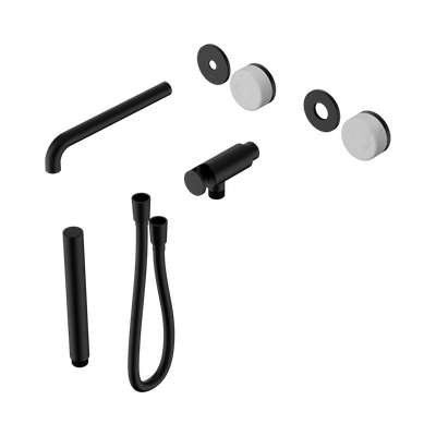 Nero Serenity Progressive Shower System With Spout With Carrara Handle And Slim Shower Trim Kit Only, Matte Black