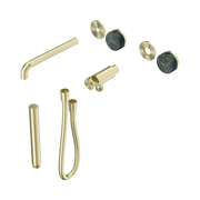 Nero Serenity Progressive Shower System With Spout With Verde Alpi Handle And Slim Shower Trim Kit Only, Brushed Gold