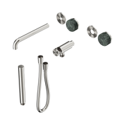 Nero Serenity Progressive Shower System With Spout With Verde Alpi Handle And Slim Shower Trim Kit Only, Brushed Nickel