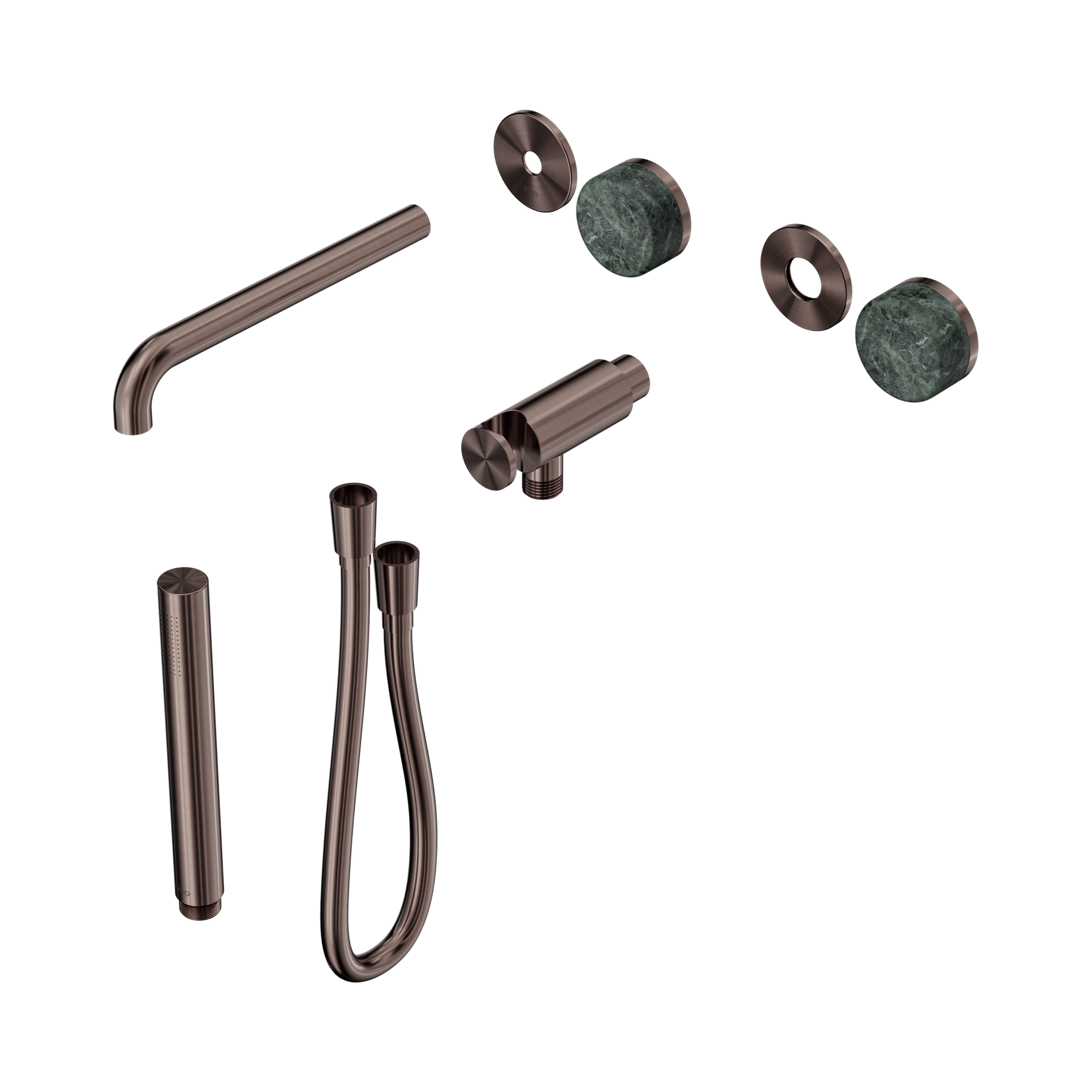 Nero Serenity Progressive Shower System With Spout With Verde Alpi Handle And Slim Shower Trim Kit Only, Brushed Bronze