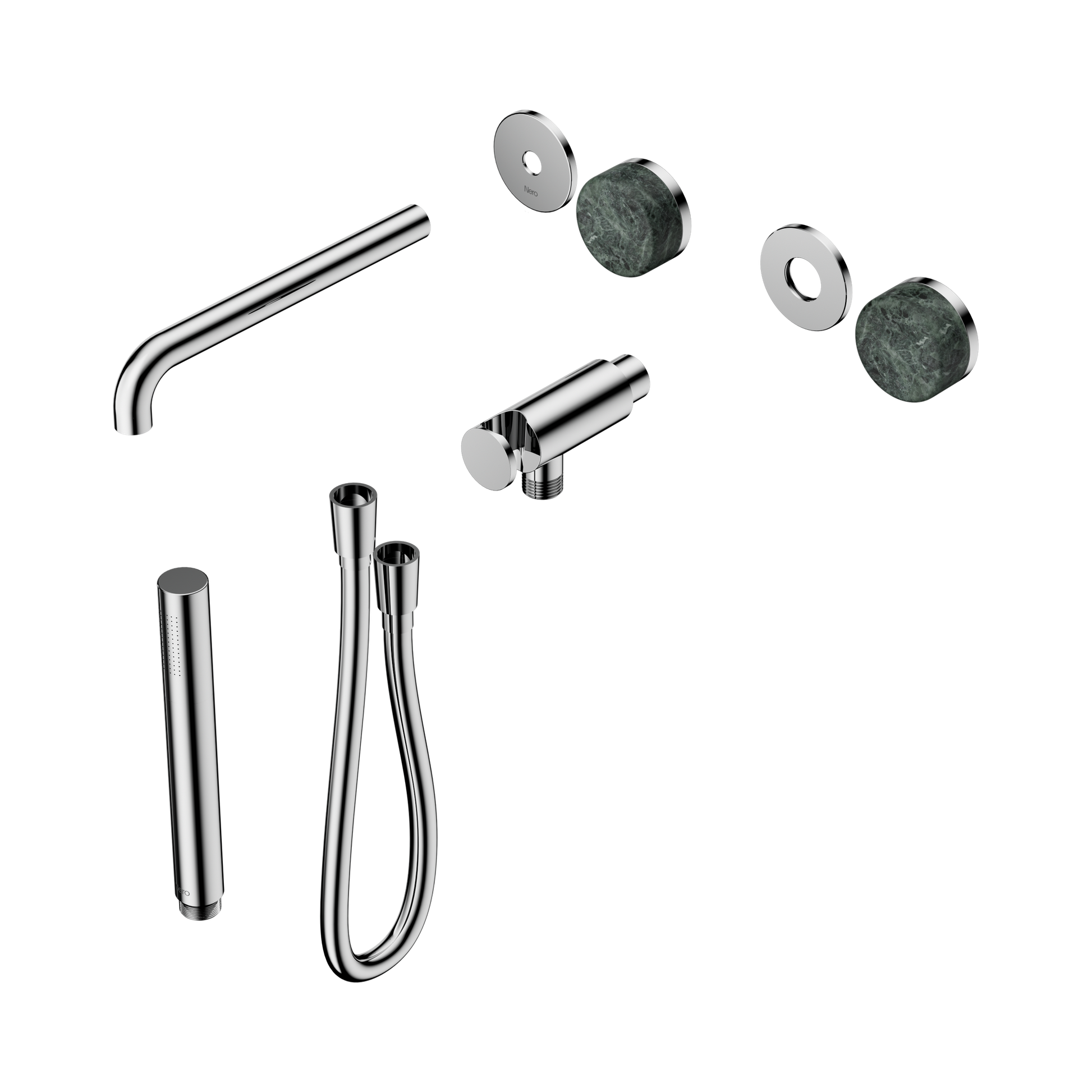Nero Serenity Progressive Shower System With Spout With Verde Alpi Handle And Slim Shower Trim Kit Only, Chrome