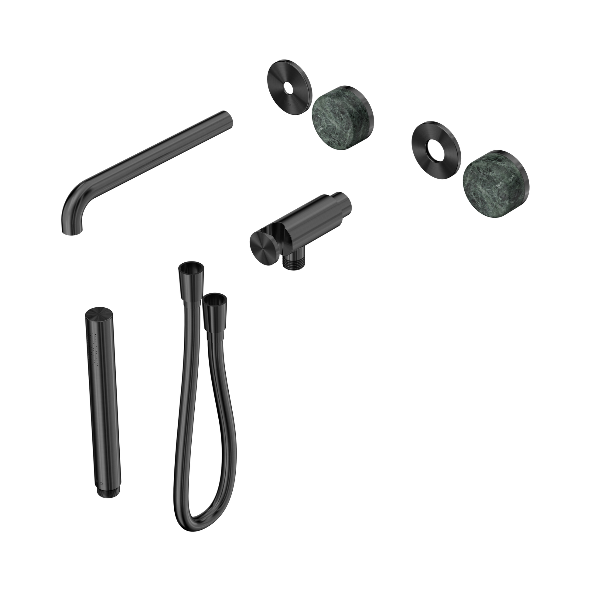 Nero Serenity Progressive Shower System With Spout With Verde Alpi Handle And Slim Shower Trim Kit Only, Gun Metal