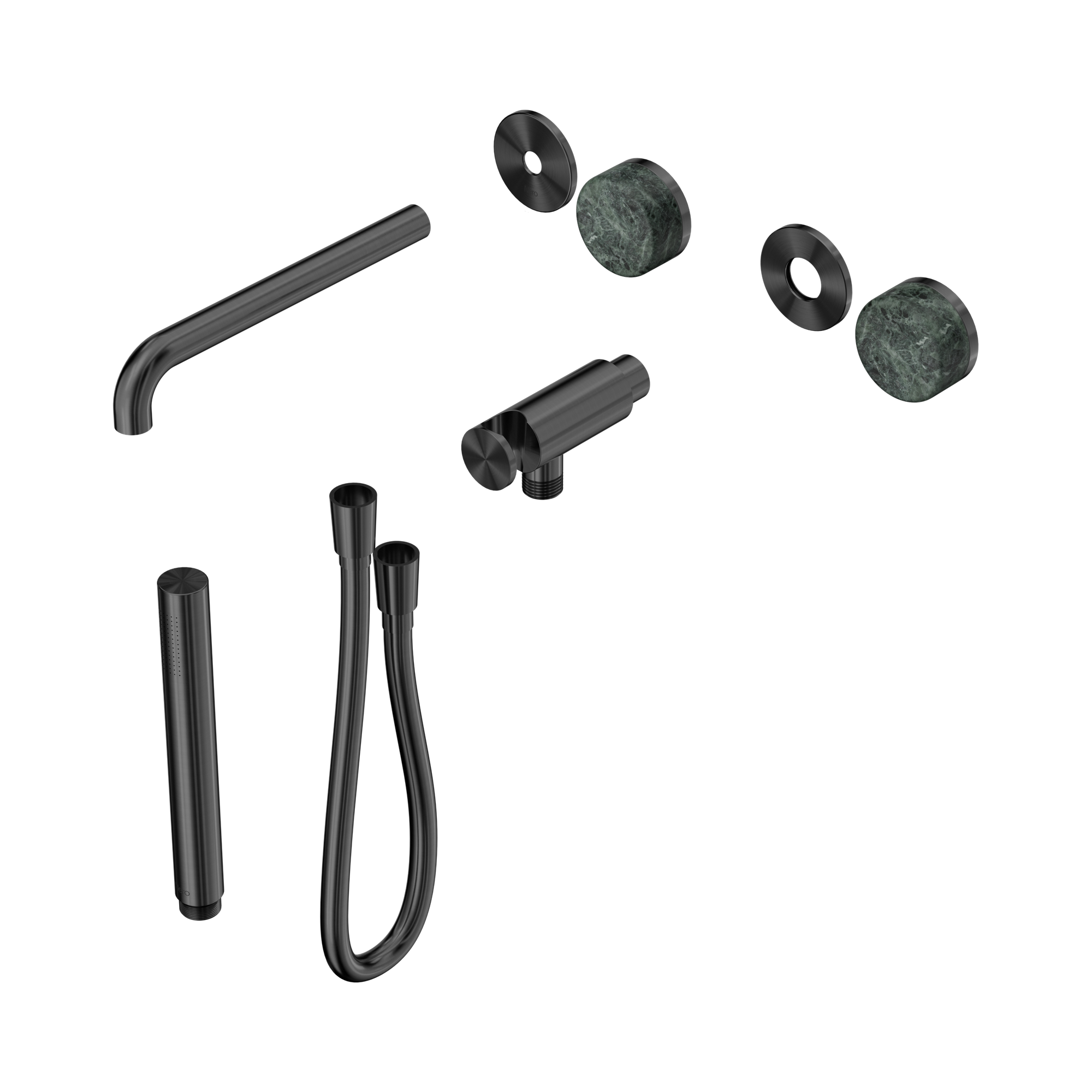 Nero Serenity Progressive Shower System With Spout With Verde Alpi Handle And Slim Shower Trim Kit Only, Gun Metal