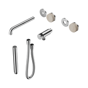 Nero Serenity Progressive Shower System With Spout With Rome Travertine Handle And Slim Shower Trim Kit Only, Chrome