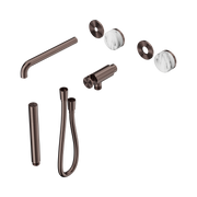 Nero Serenity Progressive Shower System With Spout With Arabescato Corchia Handle And Slim Shower Trim Kit Only, Brushed Bronze