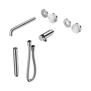 Nero Serenity Progressive Shower System With Spout With Arabescato Corchia Handle And Slim Shower Trim Kit Only, Chrome
