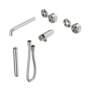 Nero Serenity Progressive Shower System With Spout With Metal Handle And Slim Shower Trim Kit Only, Brushed Nickel