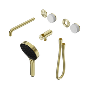 Nero Serenity Progressive Shower System With Spout With Carrara Handle And Serenity Hand Shower Trim Kit Only, Brushed Gold