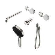 Nero Serenity Progressive Shower System With Spout With Carrara Handle And Serenity Hand Shower Trim Kit Only, Brushed Nickel