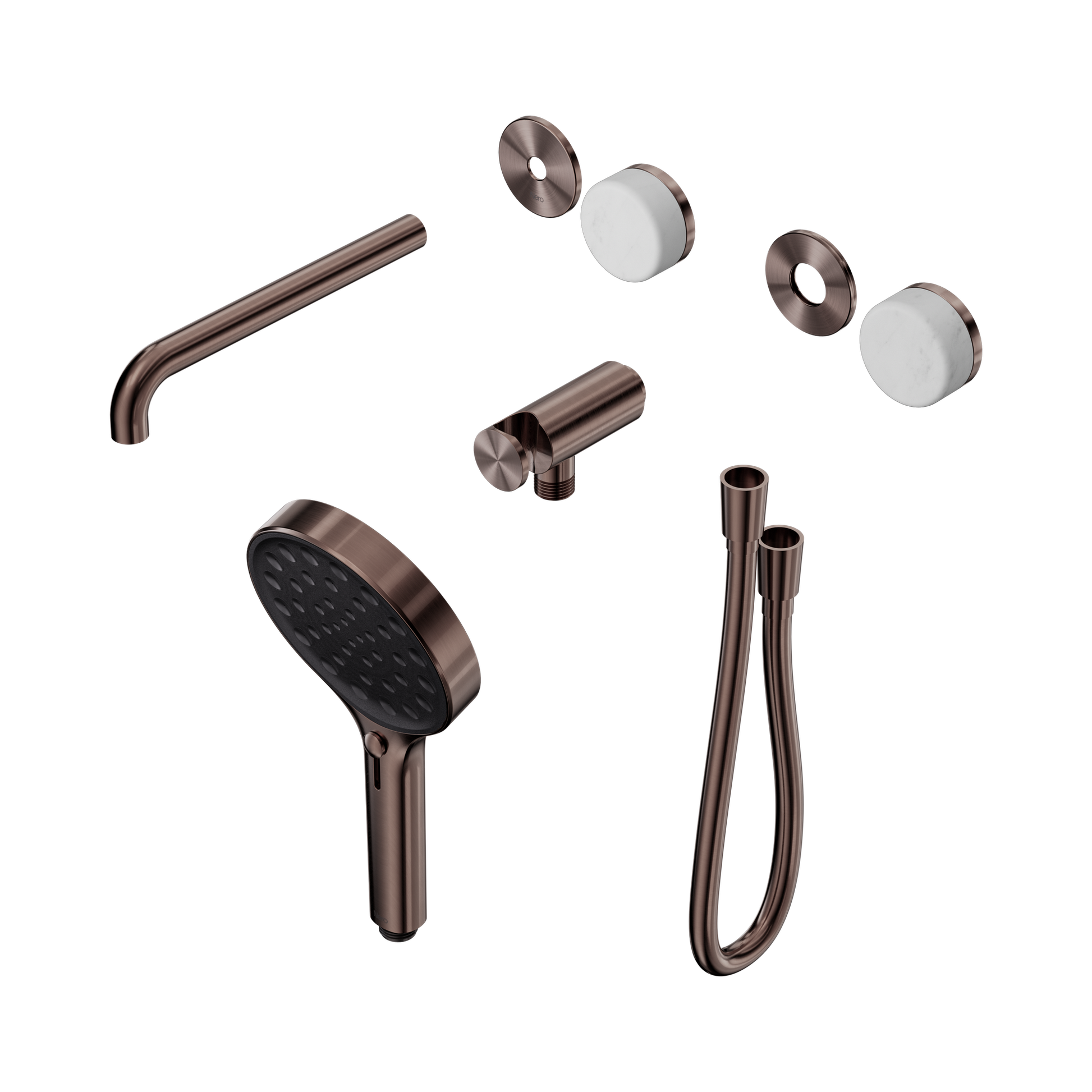Nero Serenity Progressive Shower System With Spout With Carrara Handle And Serenity Hand Shower Trim Kit Only, Brushed Bronze