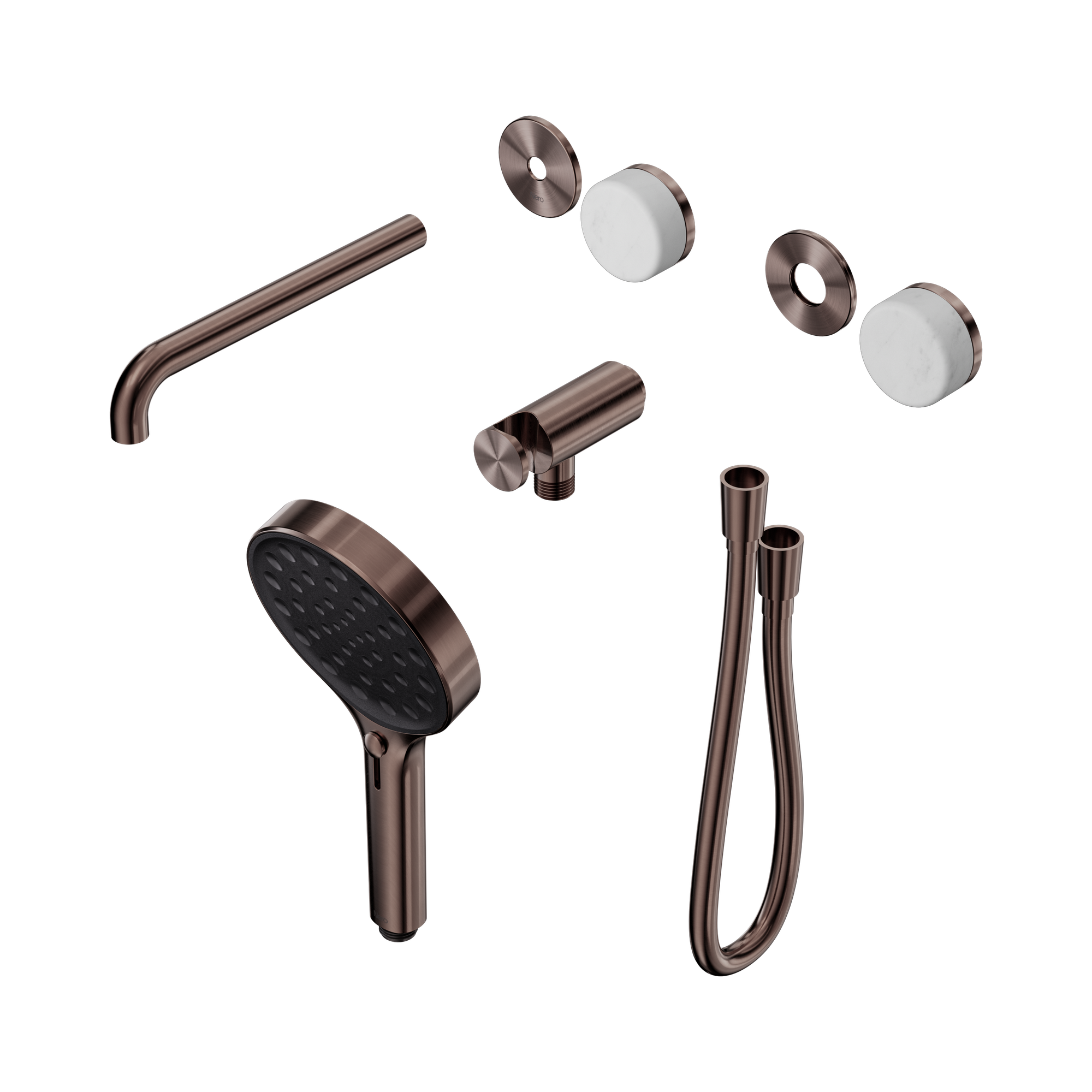 Nero Serenity Progressive Shower System With Spout With Carrara Handle And Serenity Hand Shower Trim Kit Only, Brushed Bronze