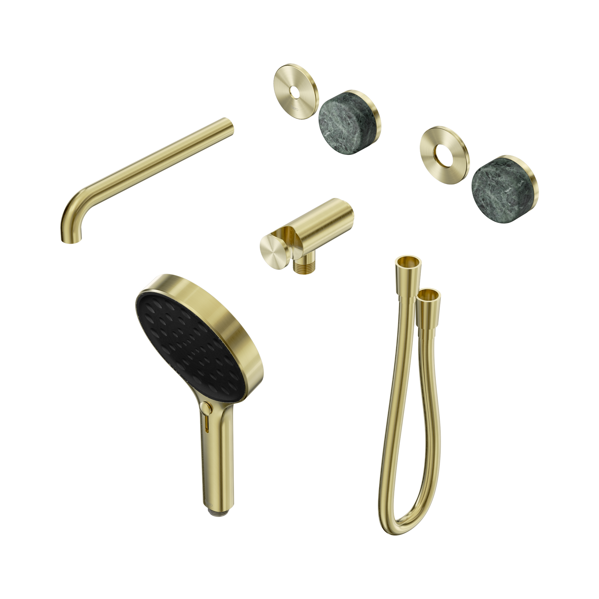 Nero Serenity Progressive Shower System With Spout With Verde Alpi Handle And Serenity Hand Shower Trim Kit Only, Brushed Gold