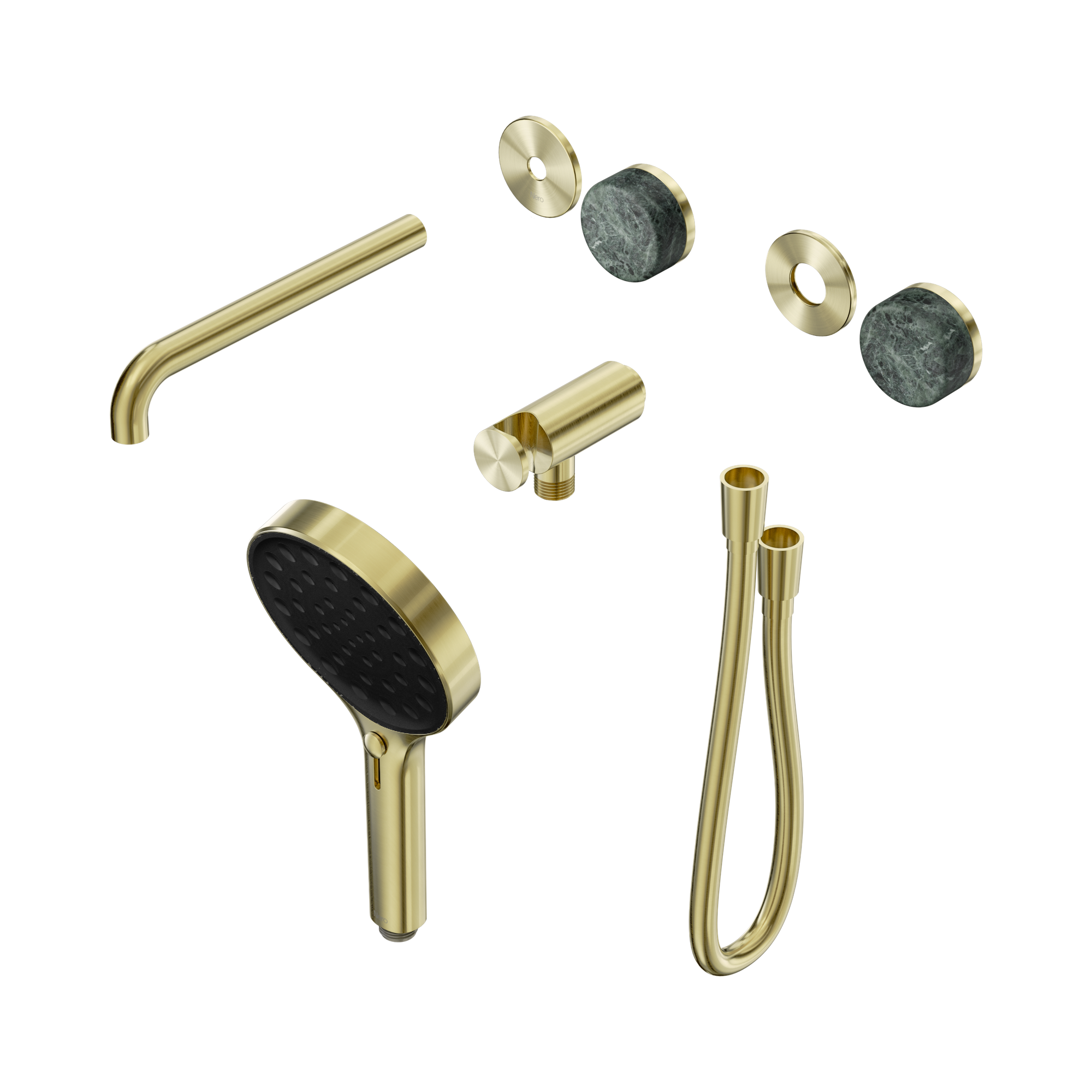 Nero Serenity Progressive Shower System With Spout With Verde Alpi Handle And Serenity Hand Shower Trim Kit Only, Brushed Gold