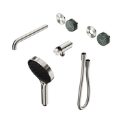 Nero Serenity Progressive Shower System With Spout With Verde Alpi Handle And Serenity Hand Shower Trim Kit Only, Brushed Nickel