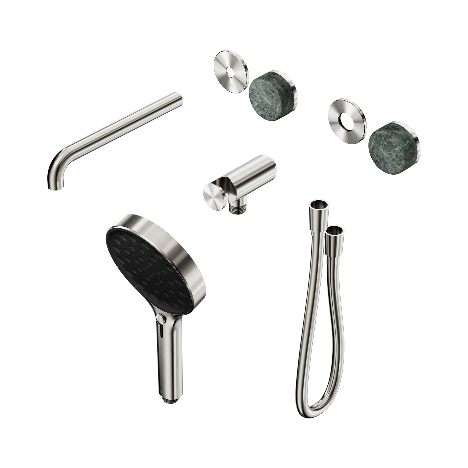 Nero Serenity Progressive Shower System With Spout With Verde Alpi Handle And Serenity Hand Shower Trim Kit Only, Brushed Nickel