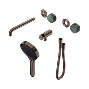 Nero Serenity Progressive Shower System With Spout With Verde Alpi Handle And Serenity Hand Shower Trim Kit Only, Brushed Bronze