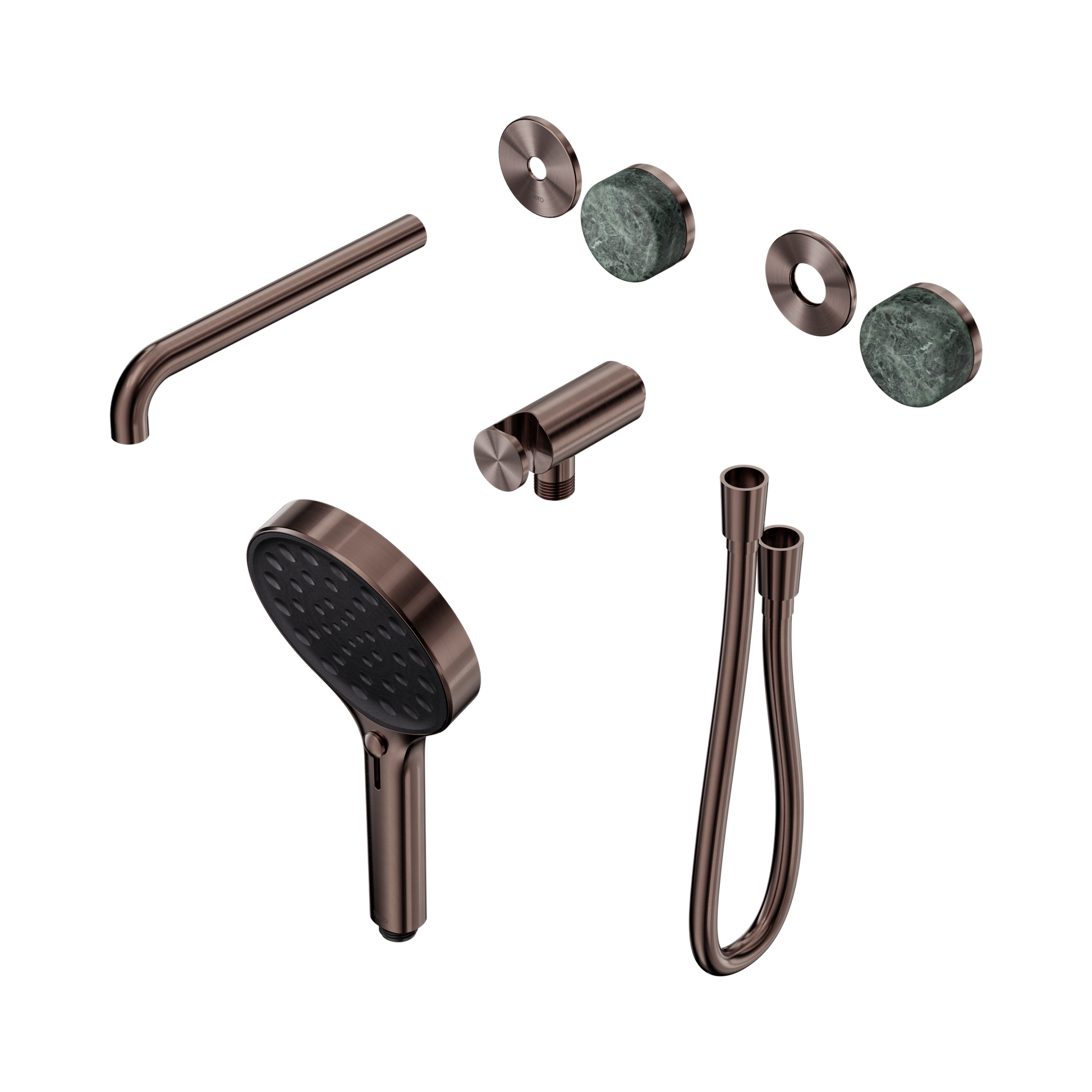 Nero Serenity Progressive Shower System With Spout With Verde Alpi Handle And Serenity Hand Shower Trim Kit Only, Brushed Bronze