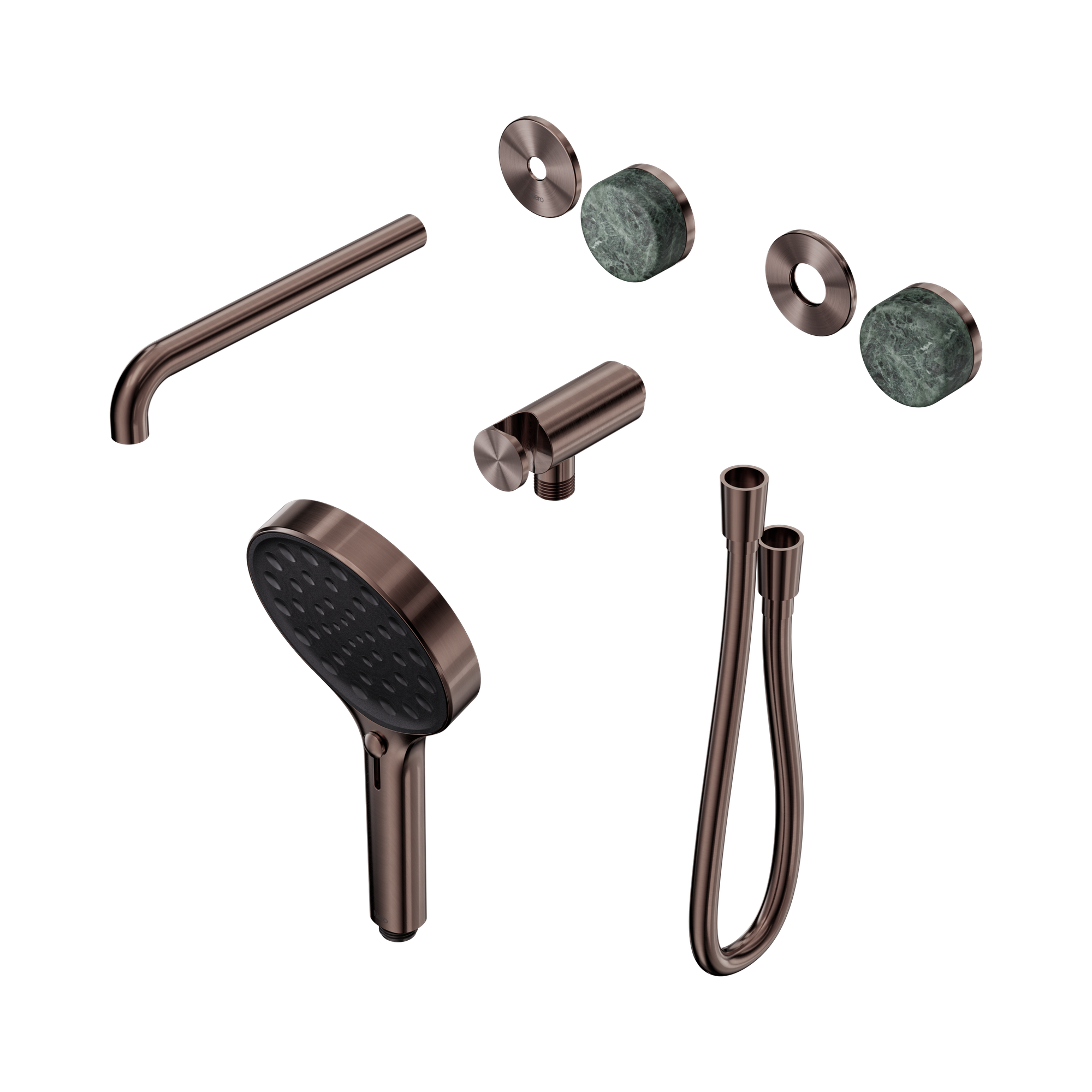 Nero Serenity Progressive Shower System With Spout With Verde Alpi Handle And Serenity Hand Shower Trim Kit Only, Brushed Bronze