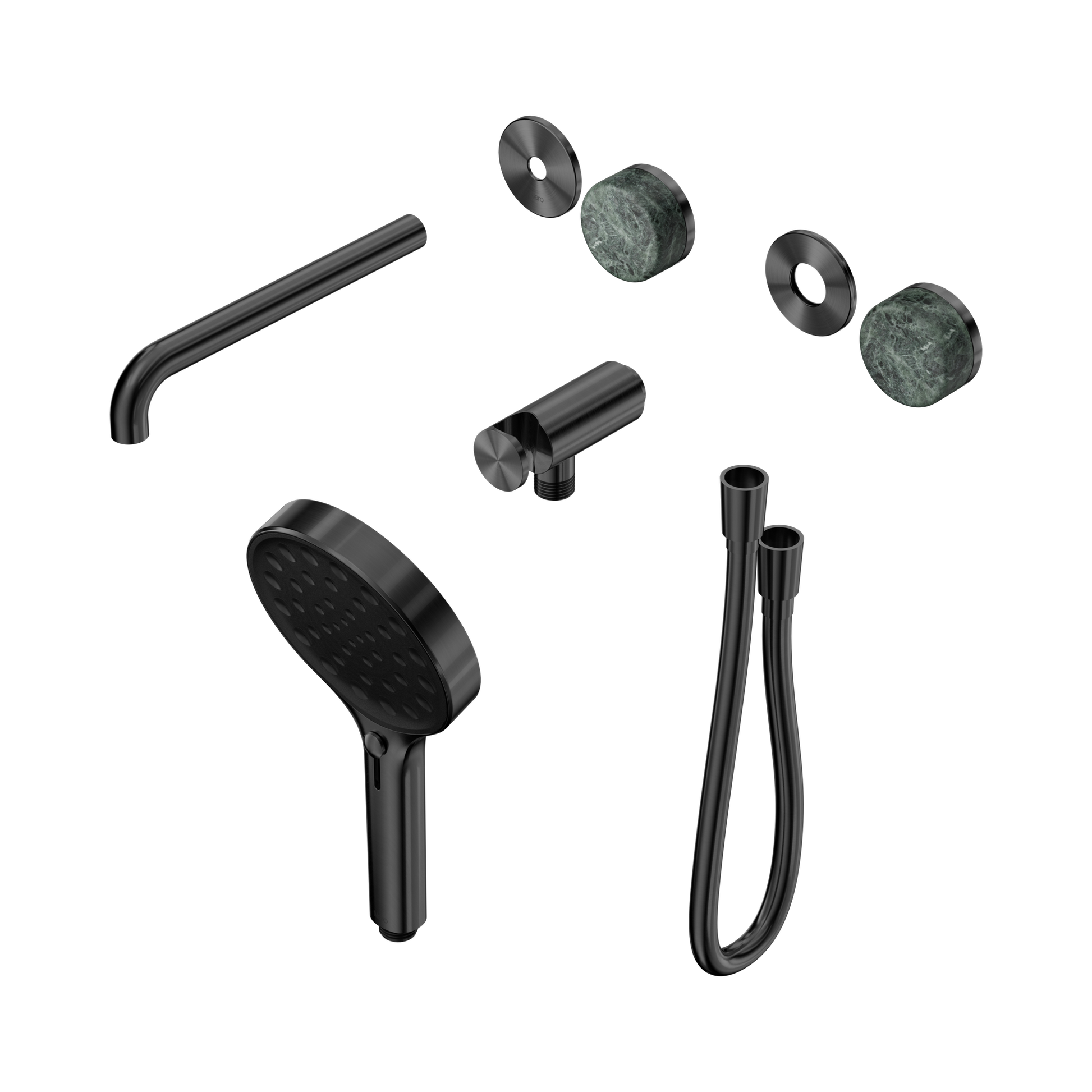 Nero Serenity Progressive Shower System With Spout With Verde Alpi Handle And Serenity Hand Shower Trim Kit Only, Gun Metal