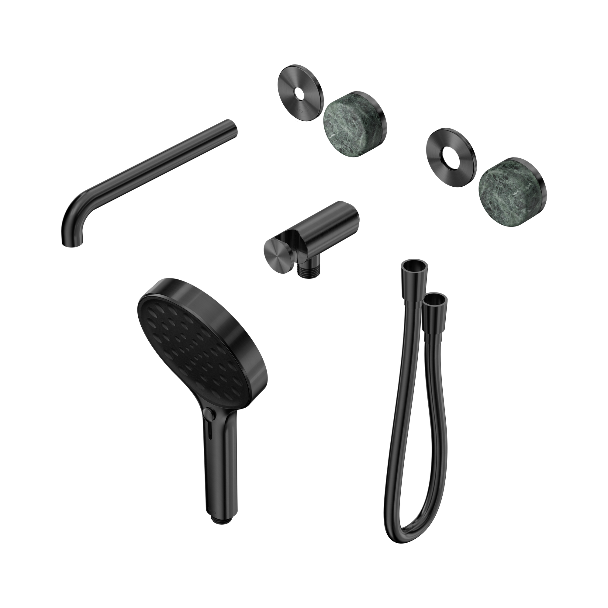 Nero Serenity Progressive Shower System With Spout With Verde Alpi Handle And Serenity Hand Shower Trim Kit Only, Gun Metal