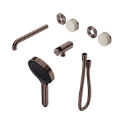 Nero Serenity Progressive Shower System With Spout With Rome Travertine Handle And Serenity Hand Shower Trim Kit Only, Brushed Bronze