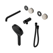 Nero Serenity Progressive Shower System With Spout With Rome Travertine Handle And Serenity Hand Shower Trim Kit Only, Matte Black