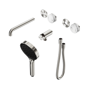 Nero Serenity Progressive Shower System With Spout With Arabescato Corchia Handle And Serenity Hand Shower Trim Kit Only, Brushed Nickel