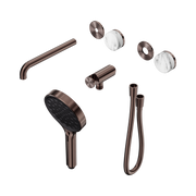 Nero Serenity Progressive Shower System With Spout With Arabescato Corchia Handle And Serenity Hand Shower Trim Kit Only, Brushed Bronze