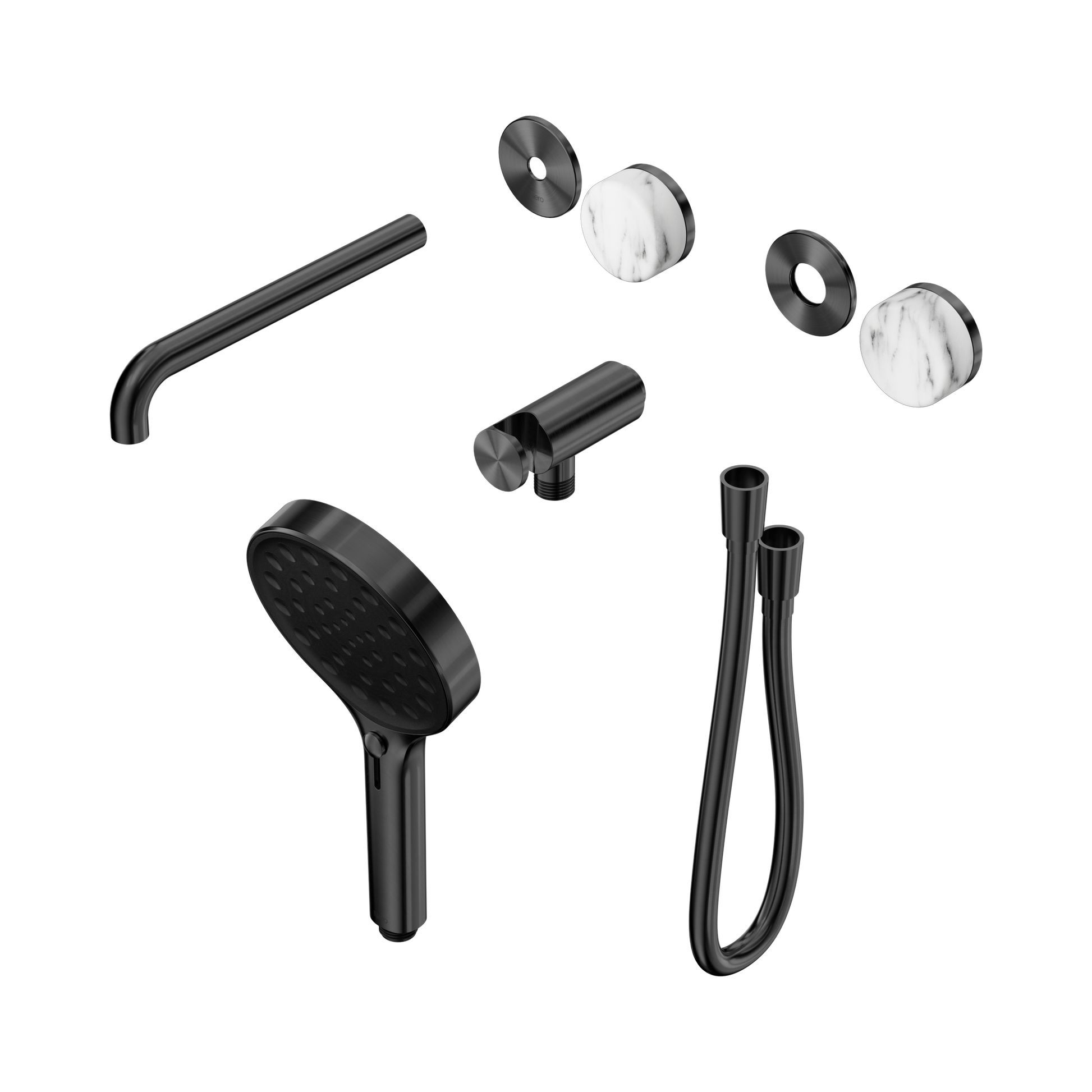 Nero Serenity Progressive Shower System With Spout With Arabescato Corchia Handle And Serenity Hand Shower Trim Kit Only, Gun Metal