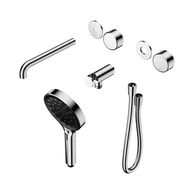 Nero Serenity Progressive Shower System With Spout With Metal Handle And Serenity Hand Shower Trim Kit Only, Chrome