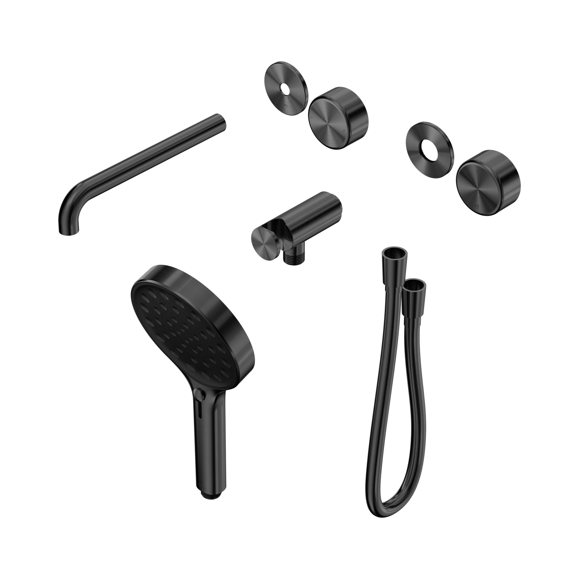 Nero Serenity Progressive Shower System With Spout With Metal Handle And Serenity Hand Shower Trim Kit Only, Gun Metal