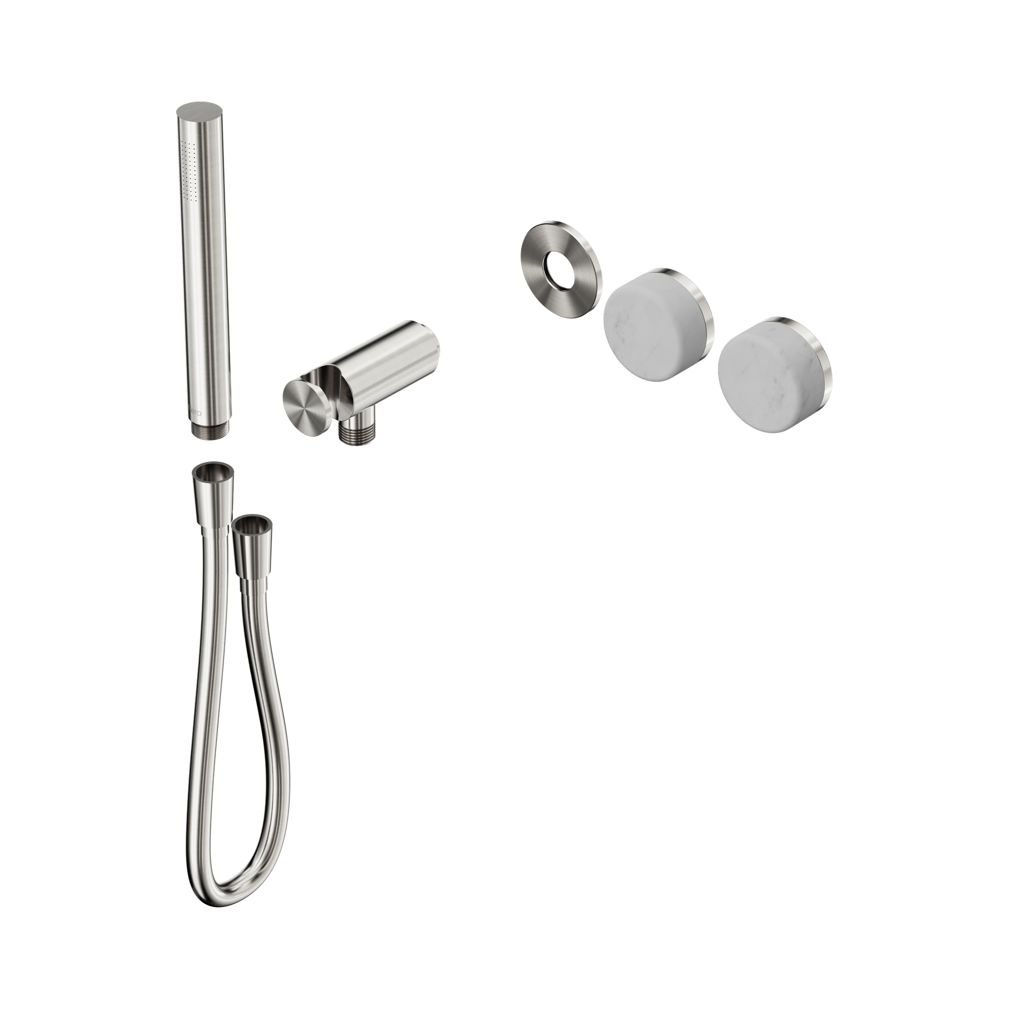 Nero Serenity Progressive Shower System With Carrara Handle And Slim Shower Trim Kit Only, Brushed Nickel