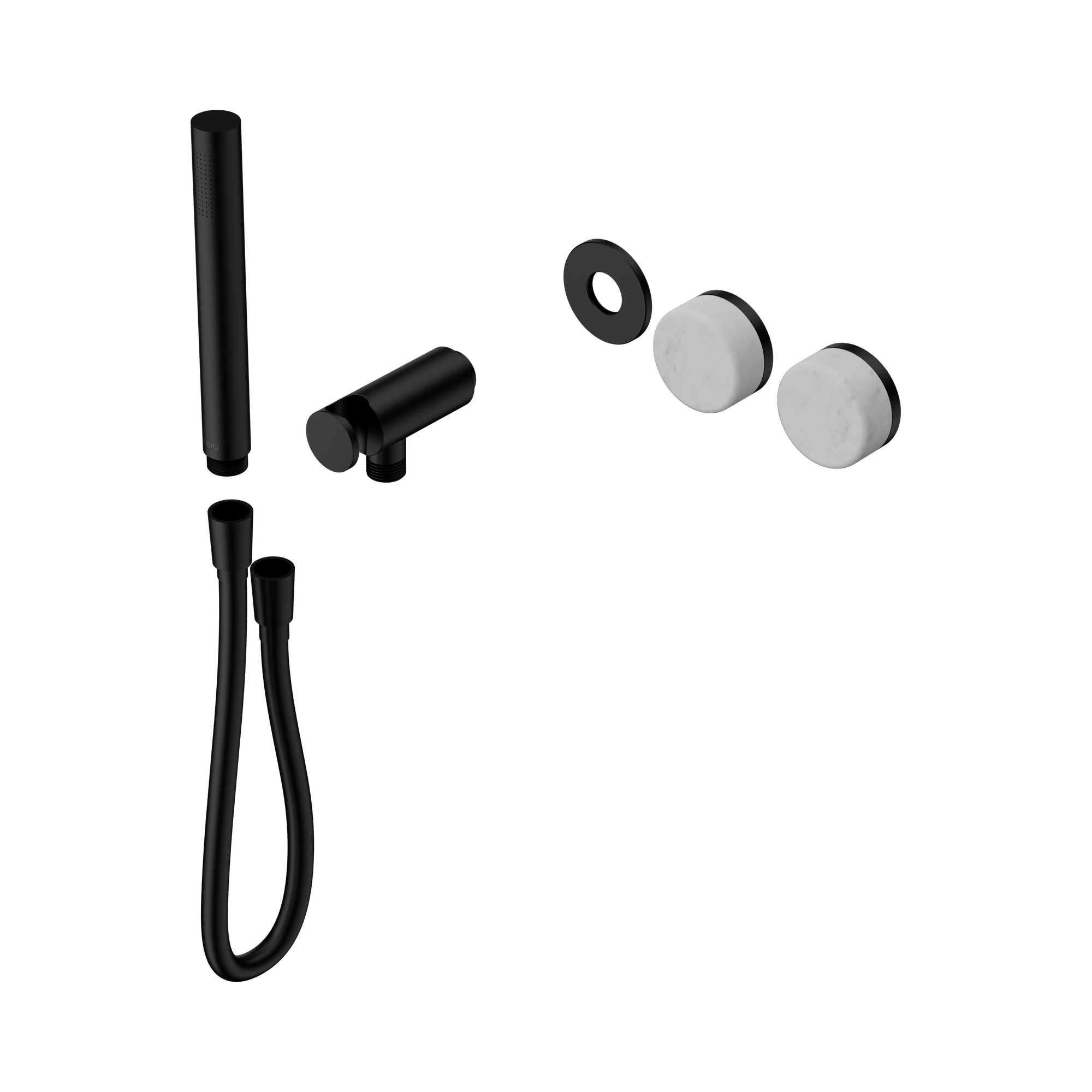 Nero Serenity Progressive Shower System With Carrara Handle And Slim Shower Trim Kit Only, Matte Black