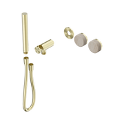 Nero Serenity Progressive Shower System With Rome Travertine Handle And Slim Shower Trim Kit Only, Brushed Gold
