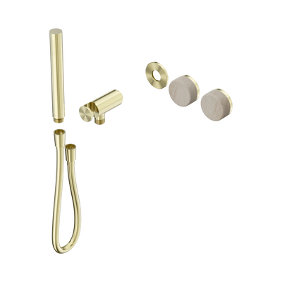 Nero Serenity Progressive Shower System With Rome Travertine Handle And Slim Shower Trim Kit Only, Brushed Gold