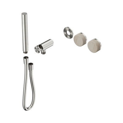 Nero Serenity Progressive Shower System With Rome Travertine Handle And Slim Shower Trim Kit Only, Brushed Nickel