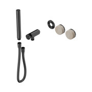 Nero Serenity Progressive Shower System With Rome Travertine Handle And Slim Shower Trim Kit Only, Gun Metal