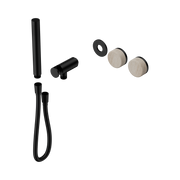 Nero Serenity Progressive Shower System With Rome Travertine Handle And Slim Shower Trim Kit Only, Matte Black