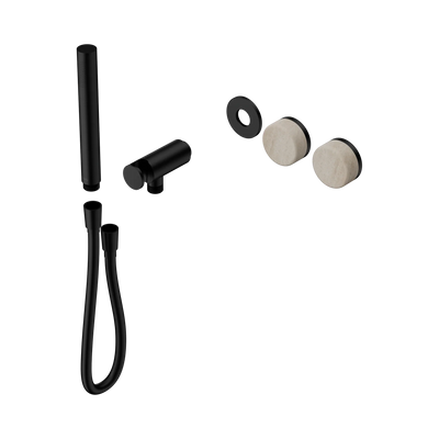 Nero Serenity Progressive Shower System With Rome Travertine Handle And Slim Shower Trim Kit Only, Matte Black