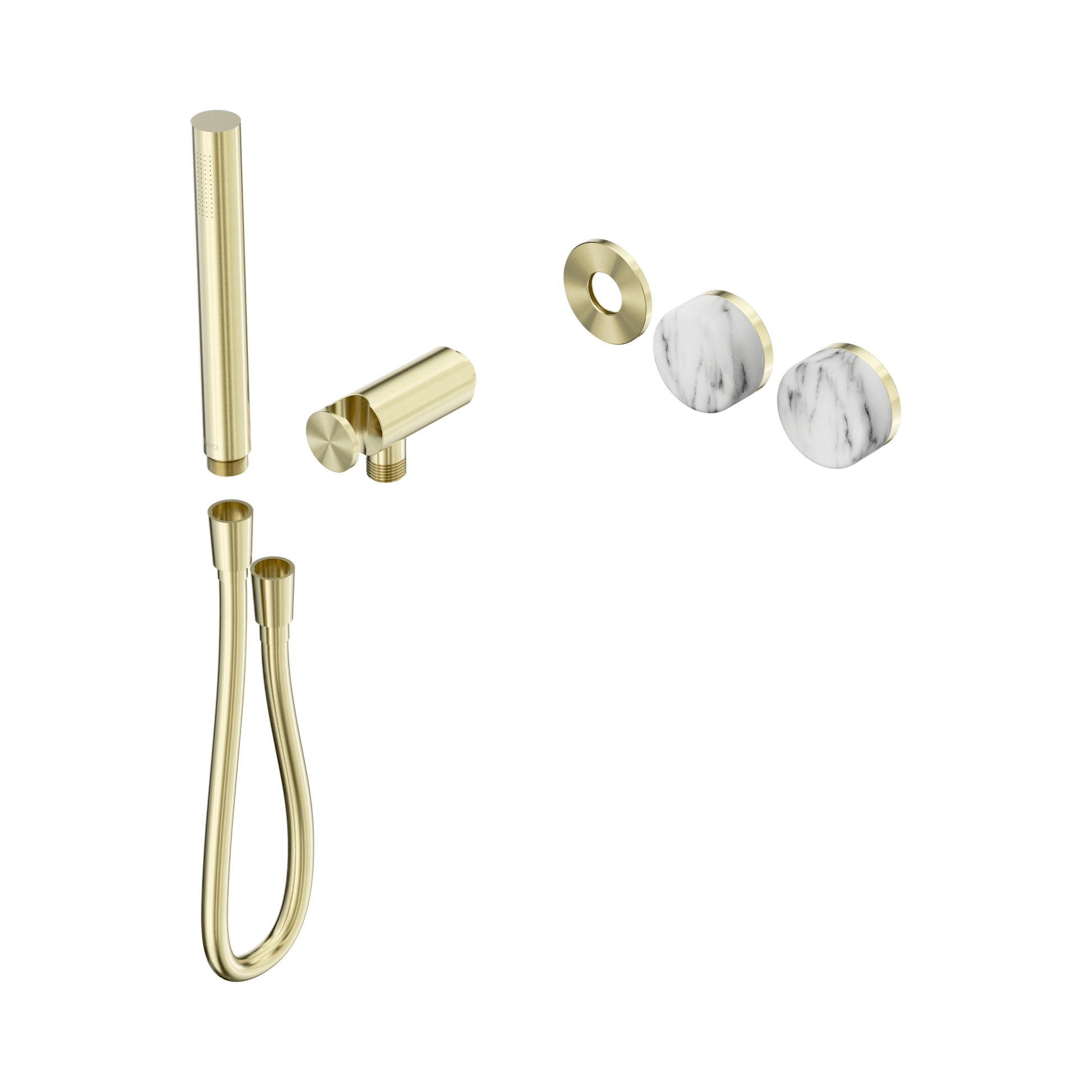 Nero Serenity Progressive Shower System With Arabescato Corchia Handle And Slim Shower Trim Kit Only, Brushed Gold